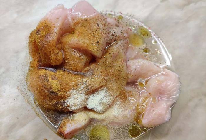 Куриные полоски в маринаде