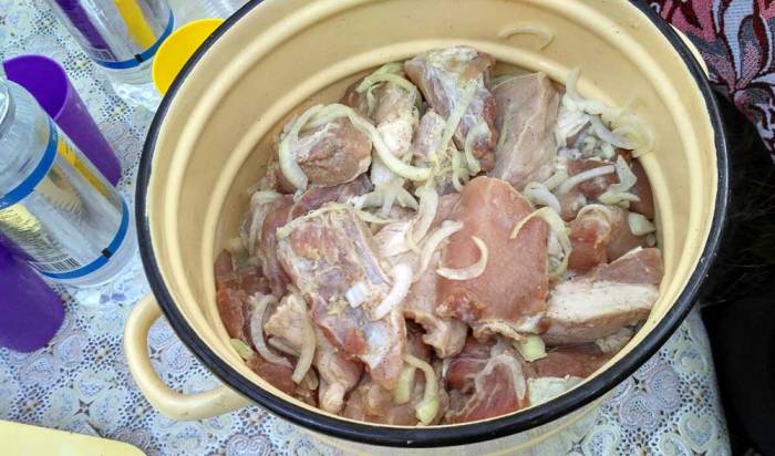Шашлык в кастрюле