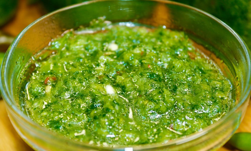 Зелёный перец через мясорубку