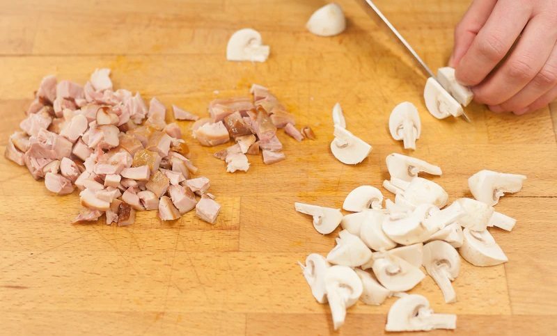 Копчёная курица и шампиньоны