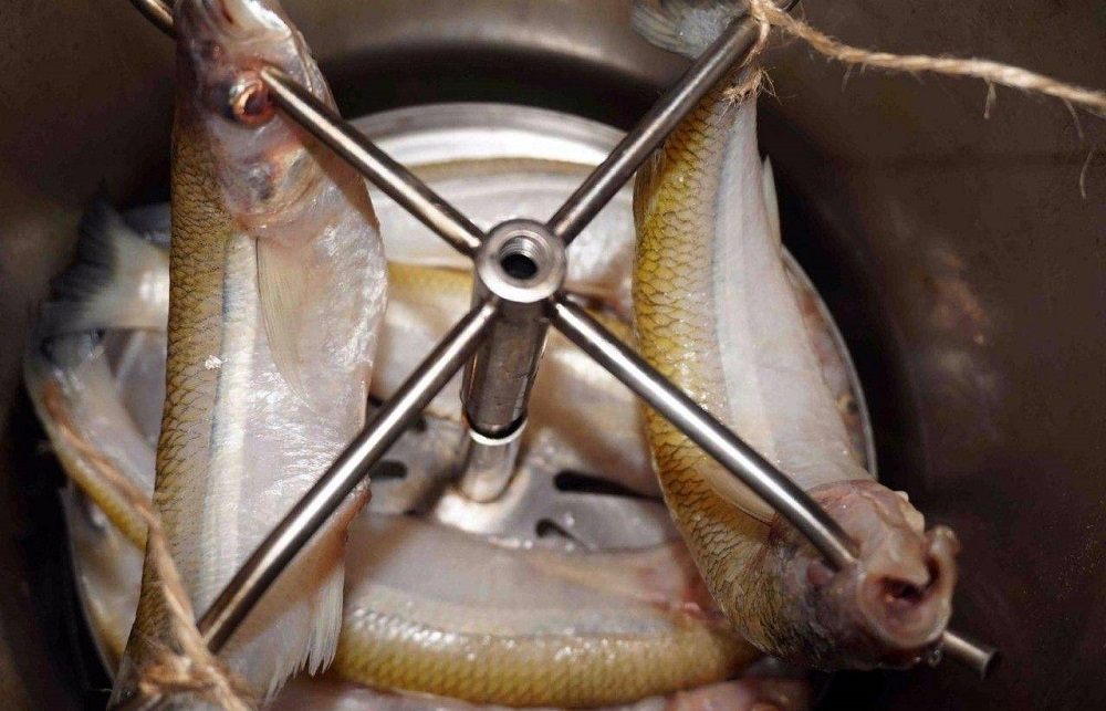 Начало копчения корюшки