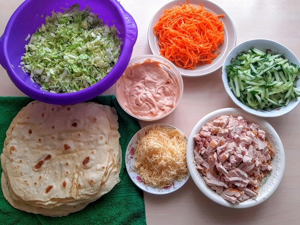 Продукты для приготовления шаурмы