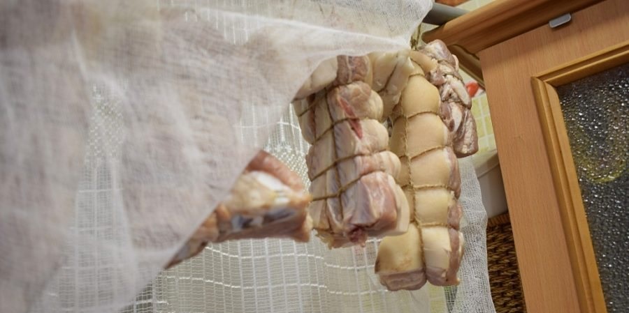 Просушивание грудинки дома