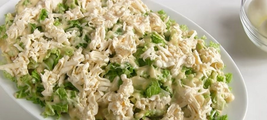 Слой из пекинской капусты и курицы